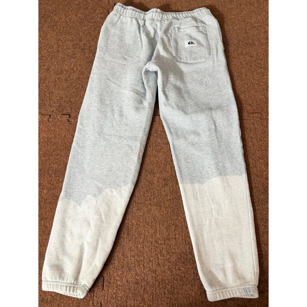 Quiksilver Boys Grey Heather Colorblock Logo Sweatpants Joggers Size L 14